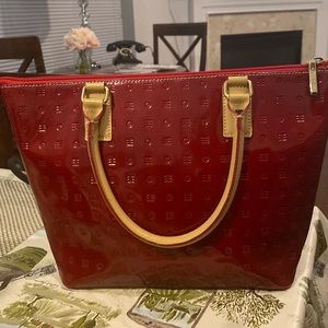 Arcadia small shoulder satchel in red
